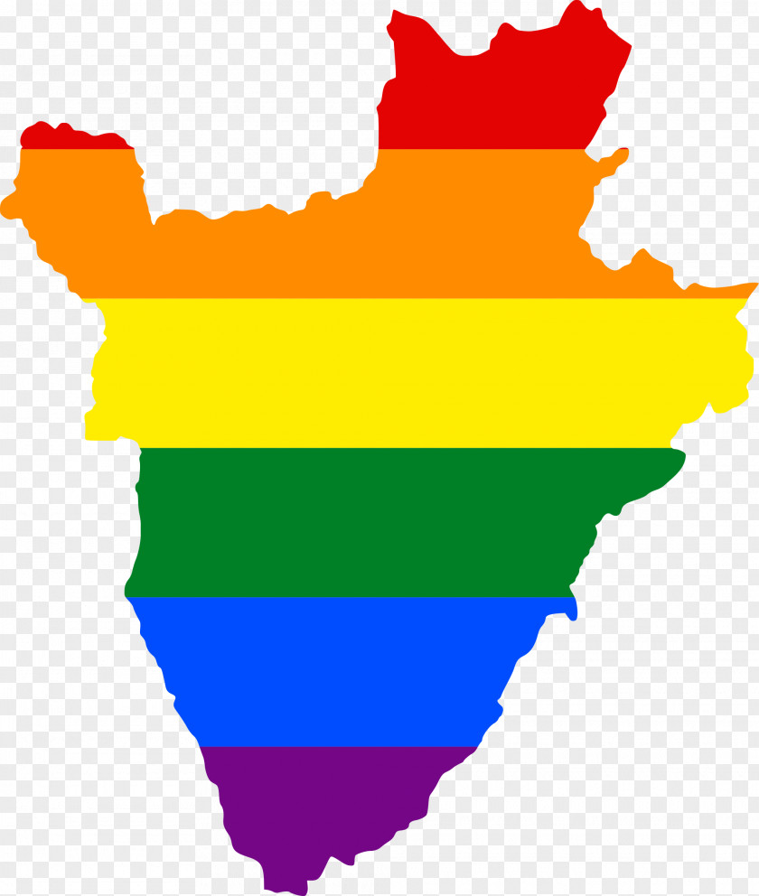 Lgbt Burundi Ruanda-Urundi Rainbow Flag Map PNG