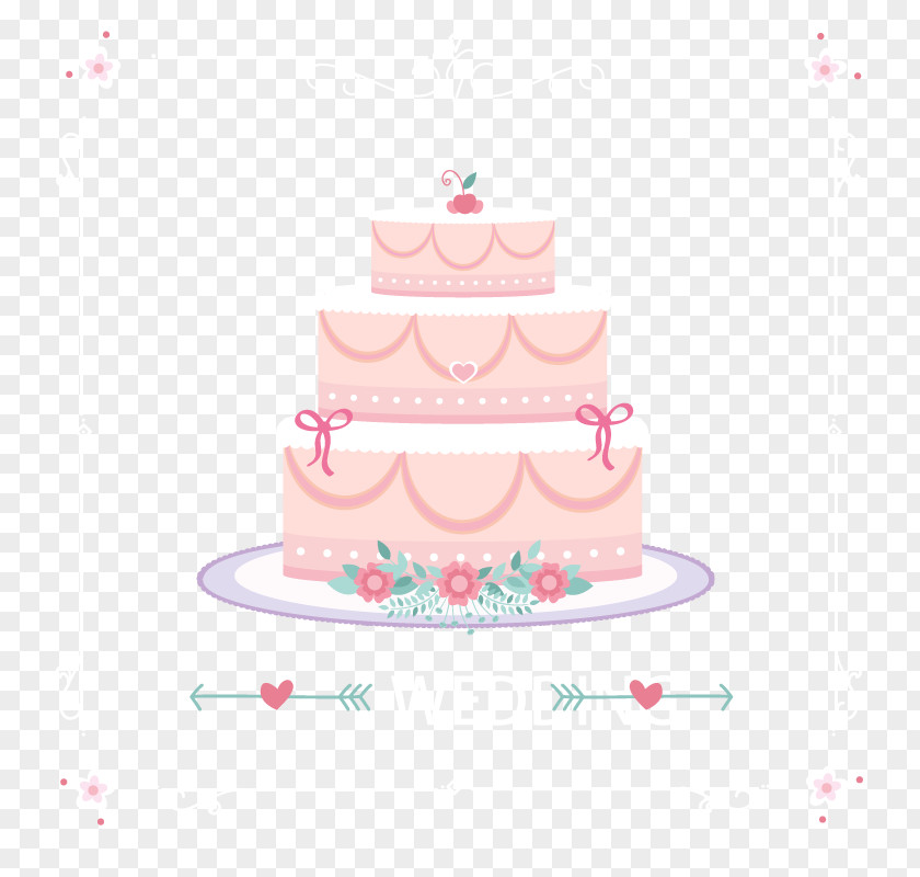 Pink Wedding Cake Vector Material Picture. Torte PNG