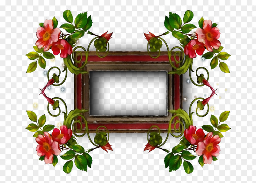 Floral Design Plant Watercolor Background Frame PNG