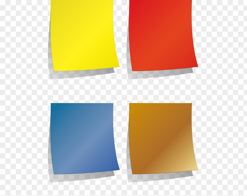 Vector Notes Red, Yellow, Blue Rectangle Material PNG