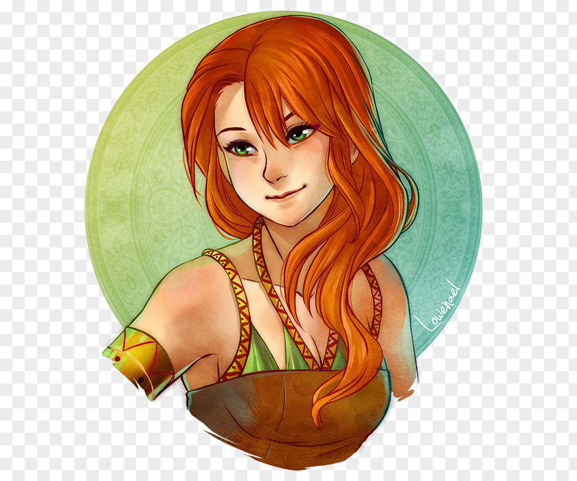 Fantasy Story Red Hair Illustration Fairy Coloring Brown PNG