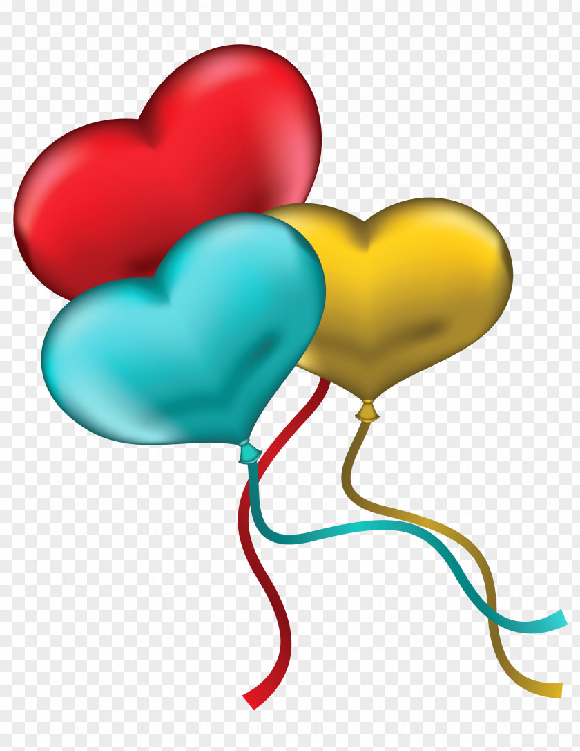 Red Blue And Yellow Heart Balloons Clipart Picture Balloon Clip Art PNG