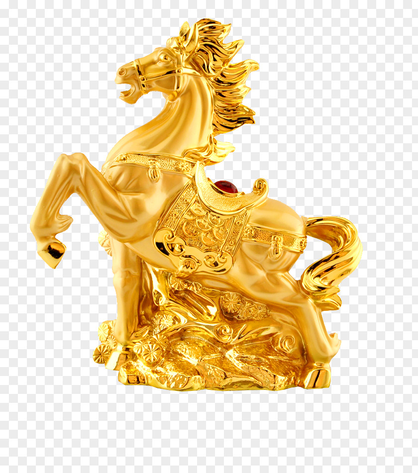 Zodiac Golden Horse Chinese Illustration PNG