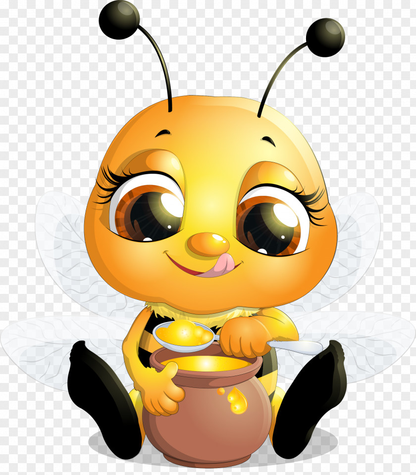 Drink Honey Bees Bee Euclidean Vector Illustration PNG