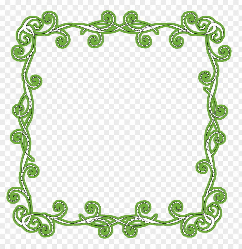 Green Frame New Year's Day Greeting Wish Clip Art PNG
