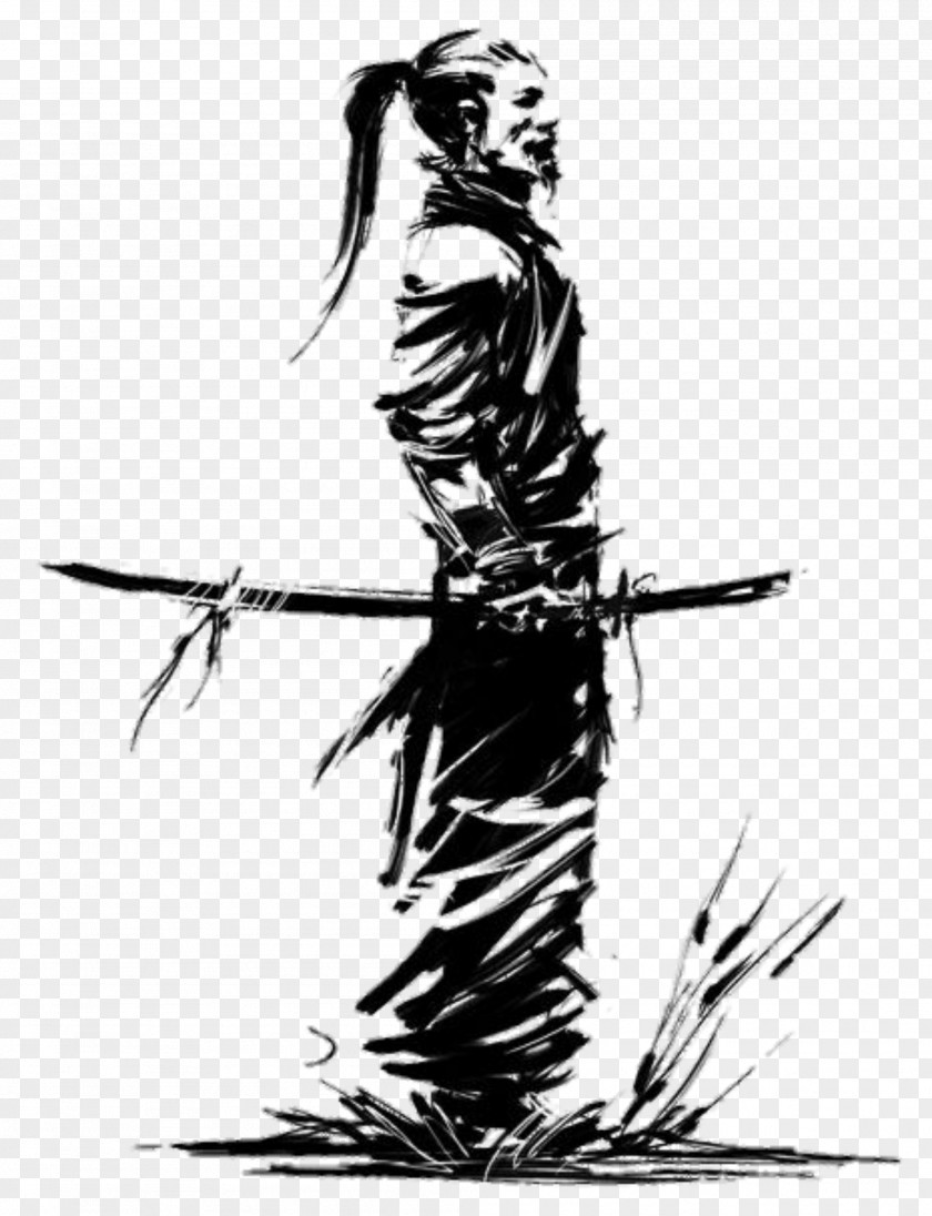Samurai Katana Drawing Image PNG