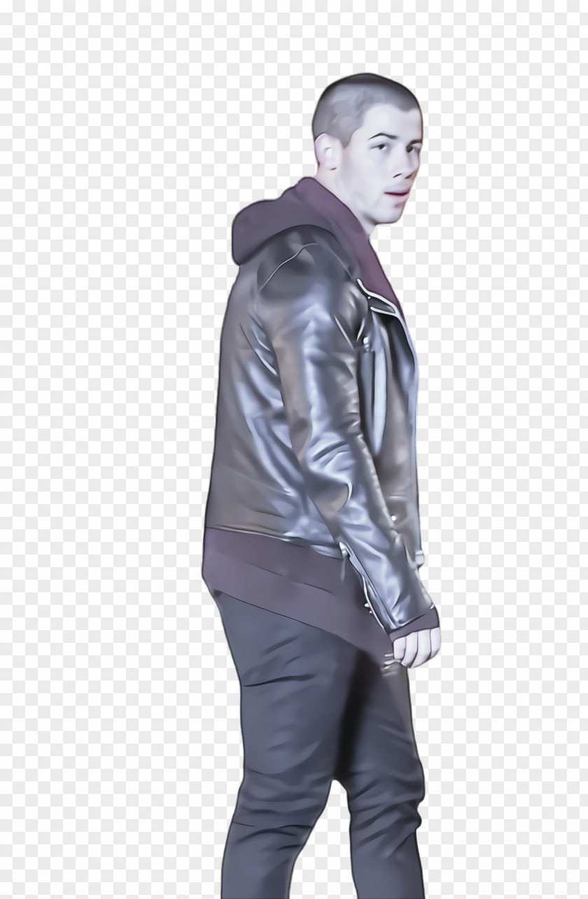 Jeans Sleeve Clothing Leather Jacket Standing PNG