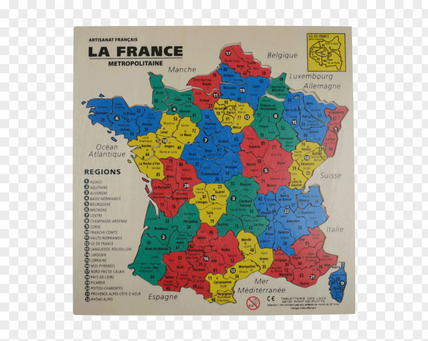 Map Jigsaw Puzzles Departments Of France Regions Toy PNG