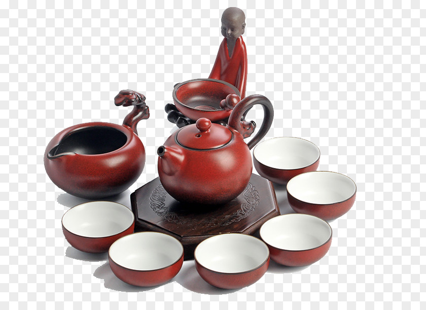 Set Of Ceramic Tea Kung Fu Ru Ge Opening Piece Sets Cup Teapot Gift Box Red Teaware Porcelain Coffee PNG