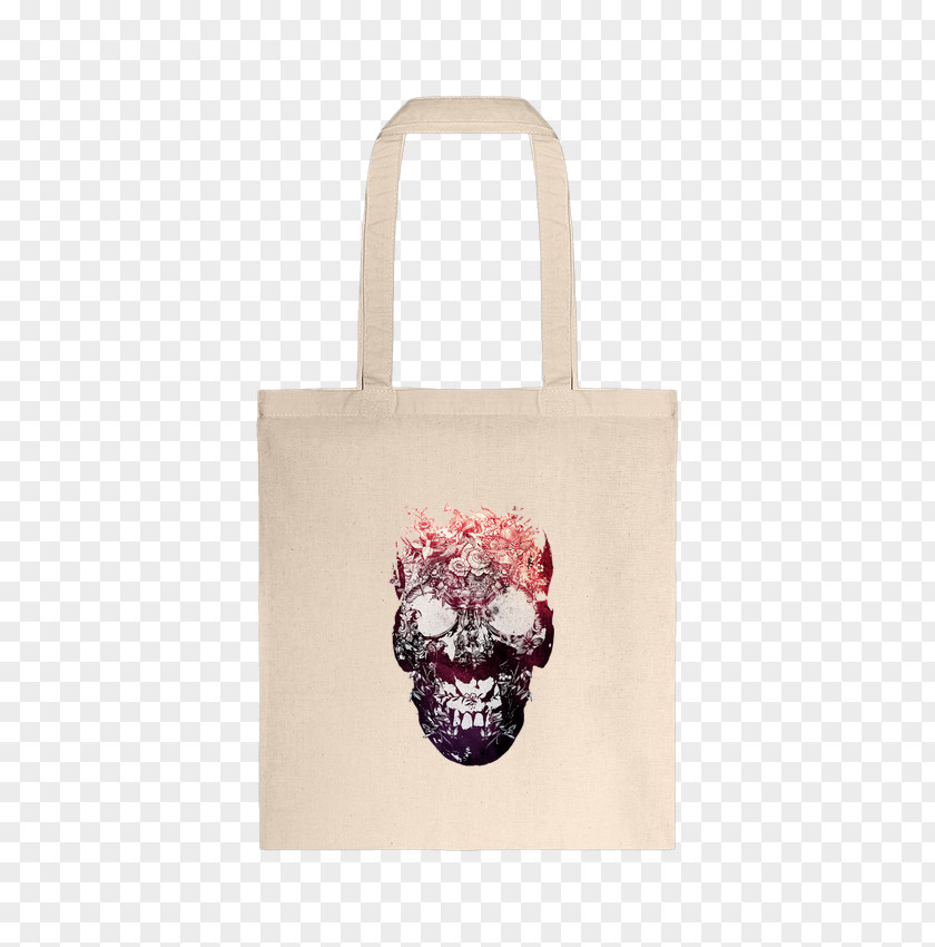 Skull Floral Tote Bag T-shirt Cotton Apron PNG