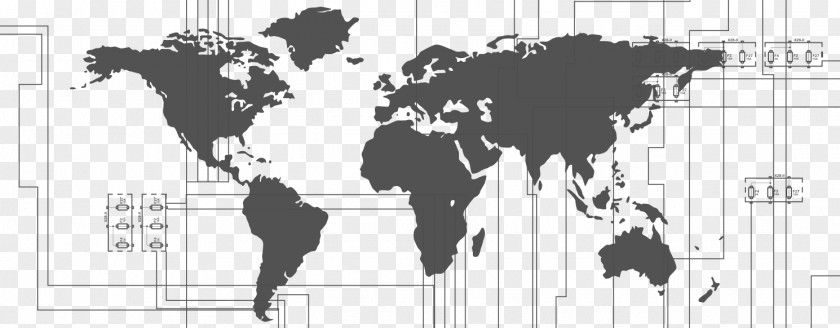 Vector Map Of The World Wall Decal Sticker PNG