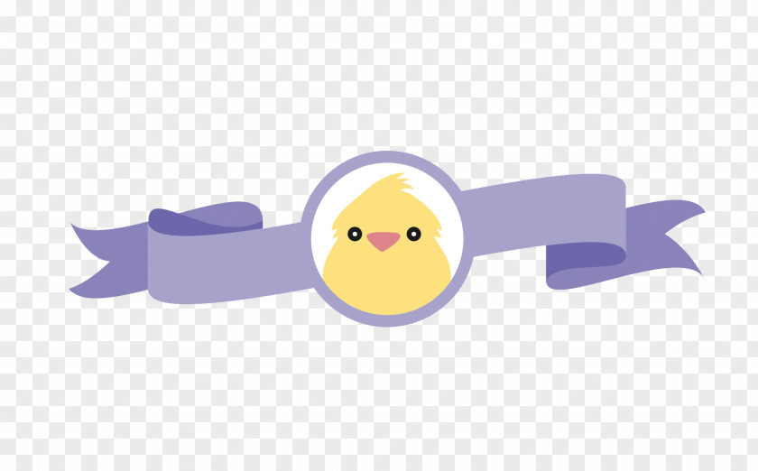 Vector Chick Purple Banner Creatives Chicken Easter Cartoon Illustration PNG