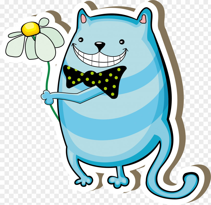 Dream Blue Cat Valentines Day Cartoon Illustrator Illustration PNG