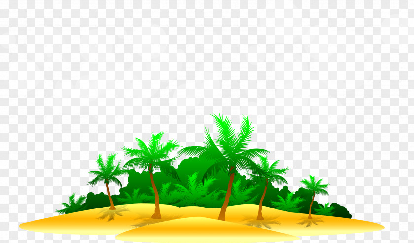 Beach Map Of Coconut Trees Next To The Seawater Ocean Clip Art PNG