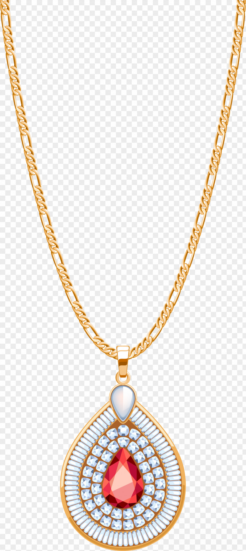 Golden Gemstone Necklace Locket Jewellery Diamond PNG