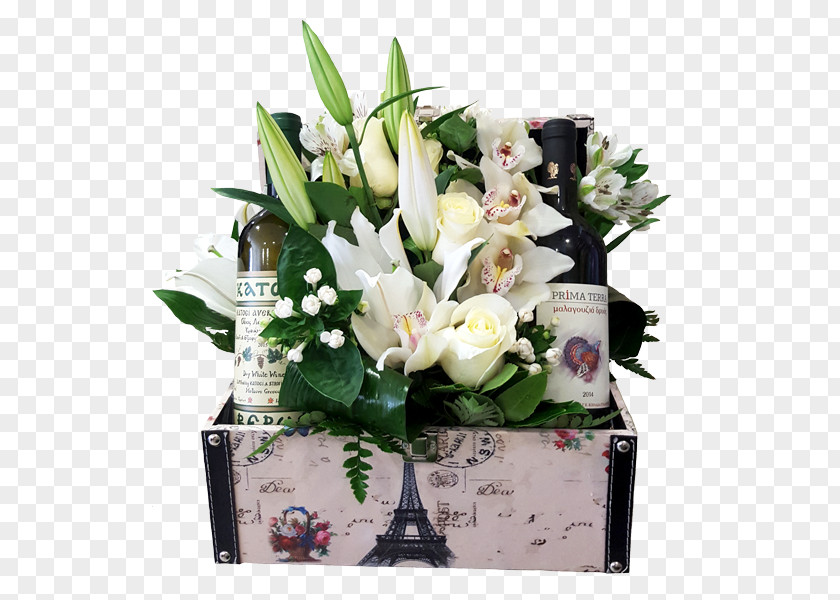 Gift Floral Design Flower Bouquet Wine Cut Flowers PNG