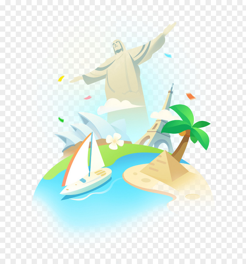 APP Travel Elements Tourism Mobile App Illustration PNG