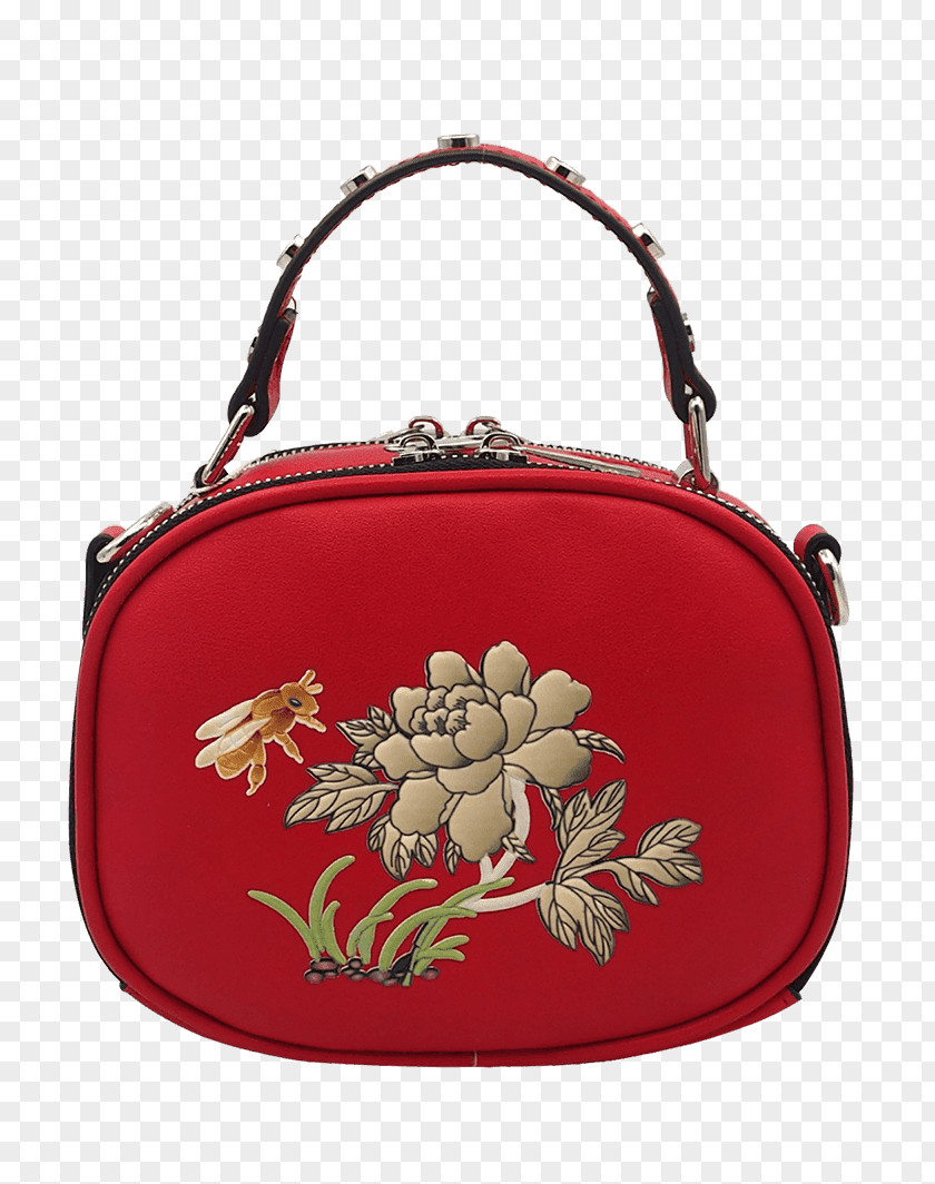 Embossed Flowers Handbag Fashion Messenger Bags Body Bag PNG