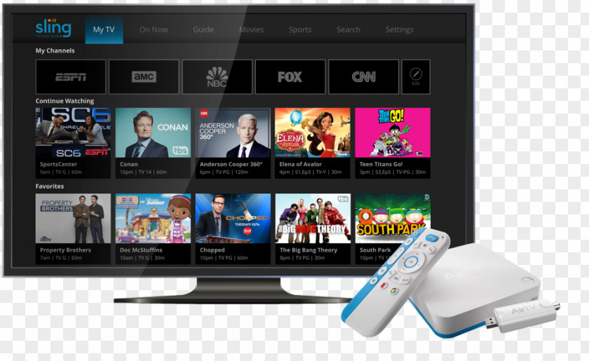 Voice Command Device Sling TV AirTV Player Television Channel Streaming Media PNG