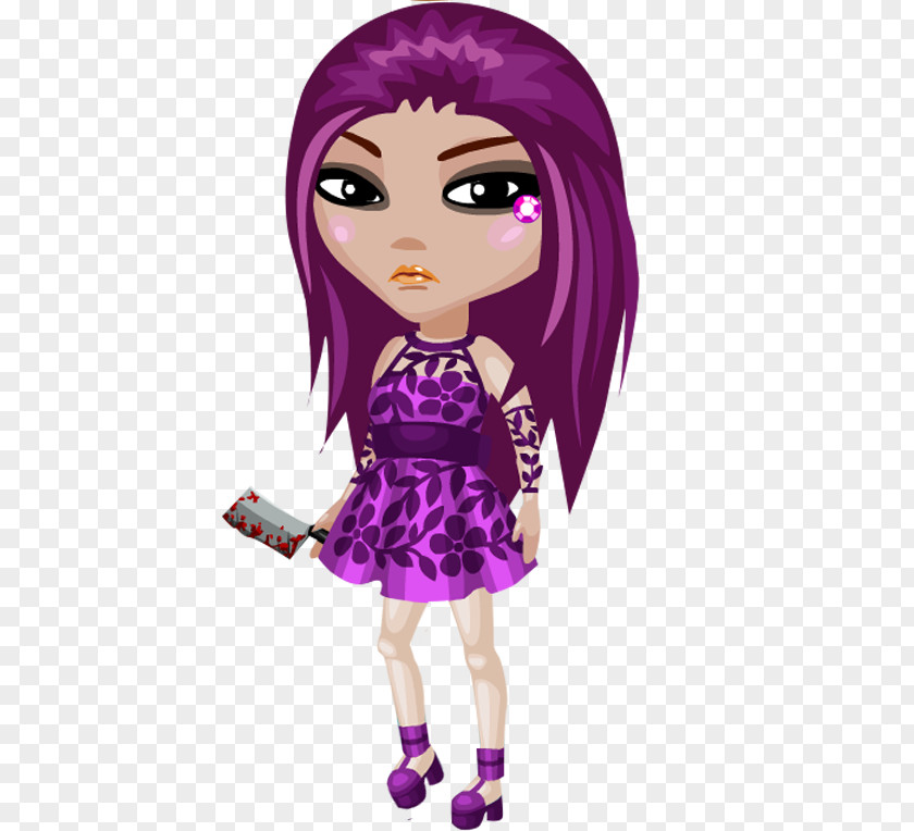 Barbie Cartoon Black Hair Character PNG