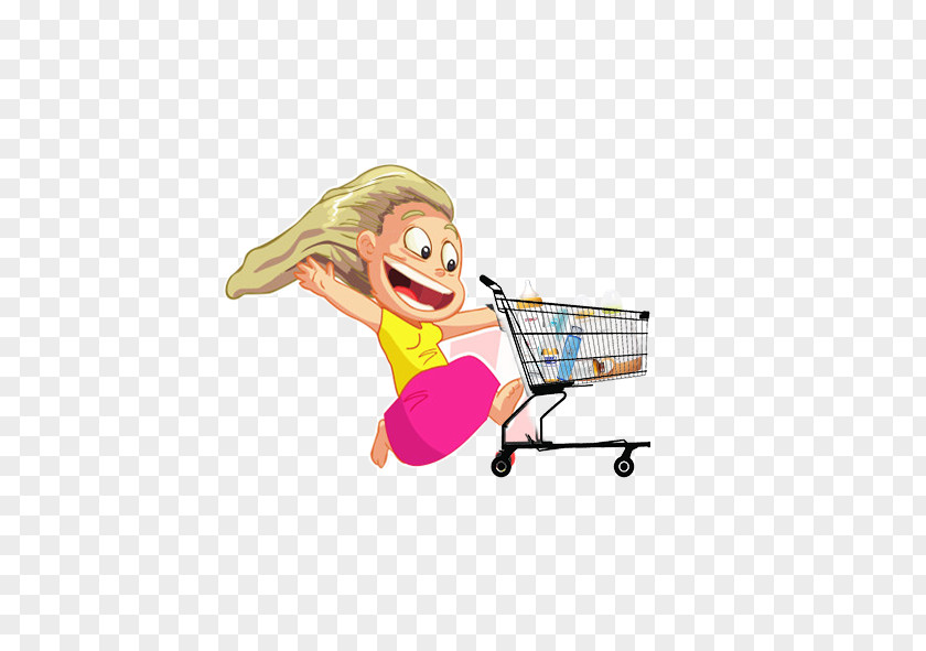 Crazy Shopping Cartoon Download Illustration PNG