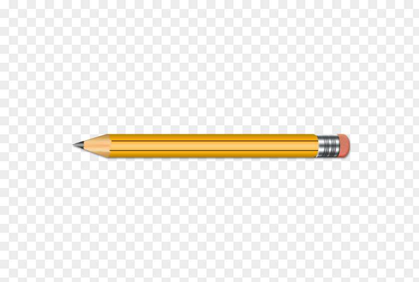 Yellow Pencil With A Rubber Eraser PNG