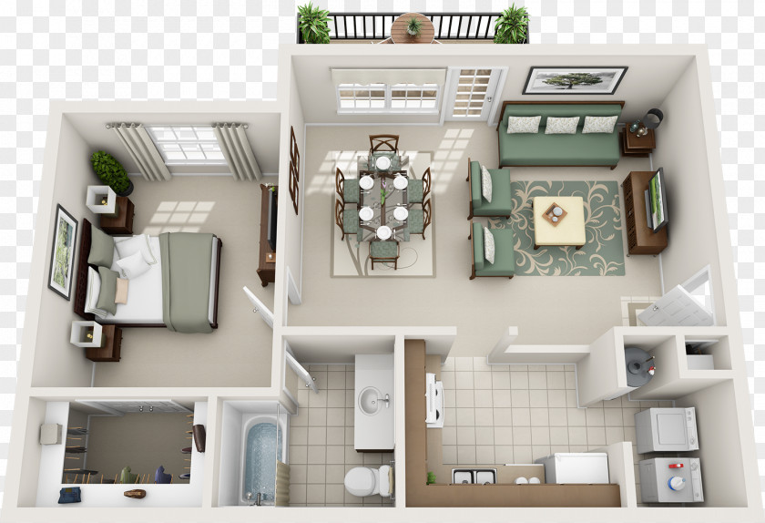 Apartment 3D Floor Plan Marina Del Rey Bedroom PNG