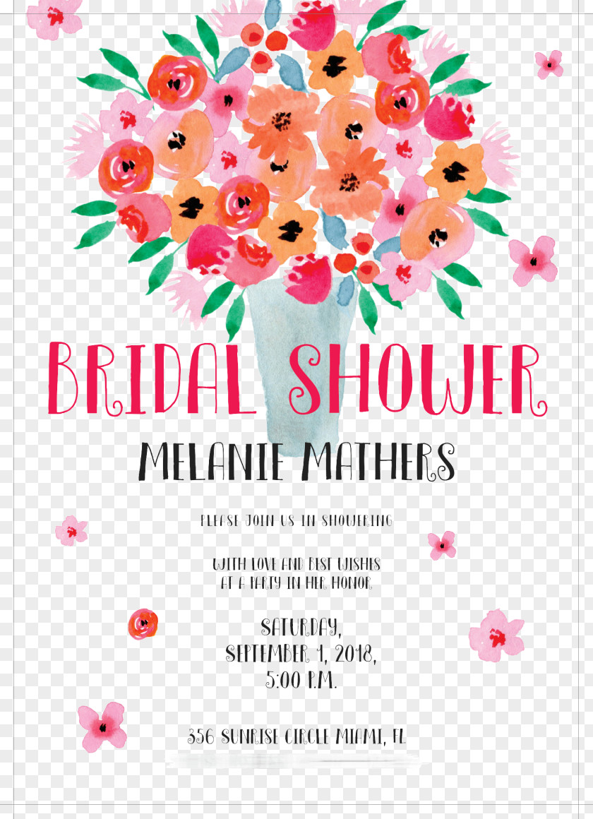 Bridal Shower Flower Wedding Poster Marriage PNG