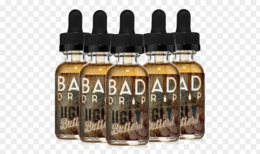 Electronic Cigarette Aerosol And Liquid Juice Bottle BAD DRIP Labs PNG