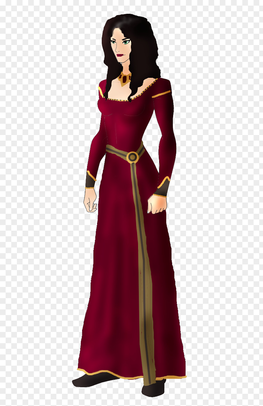 Mother Gothel Robe Gown Costume Maroon Character PNG