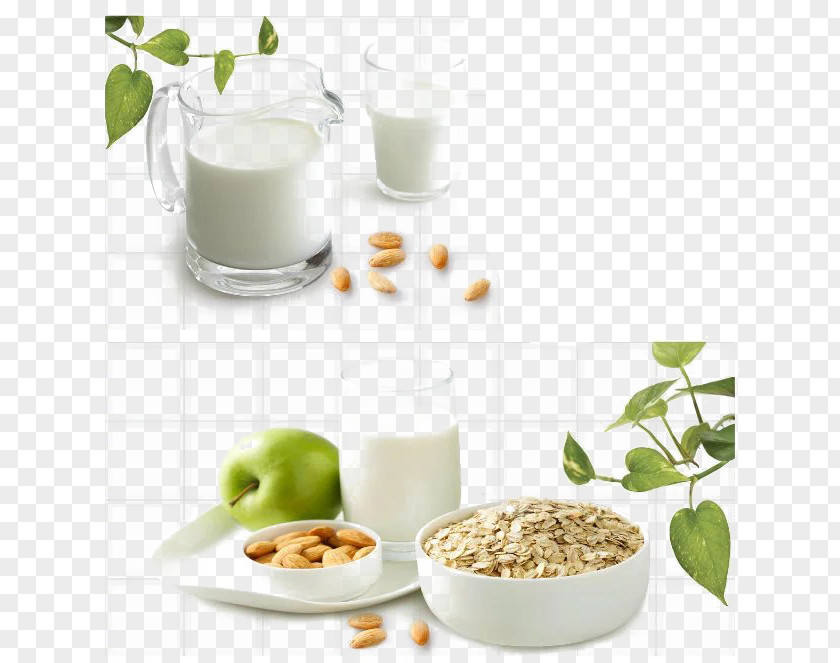 Nutritious Breakfast Soy Milk Cereal Vegetarian Cuisine PNG