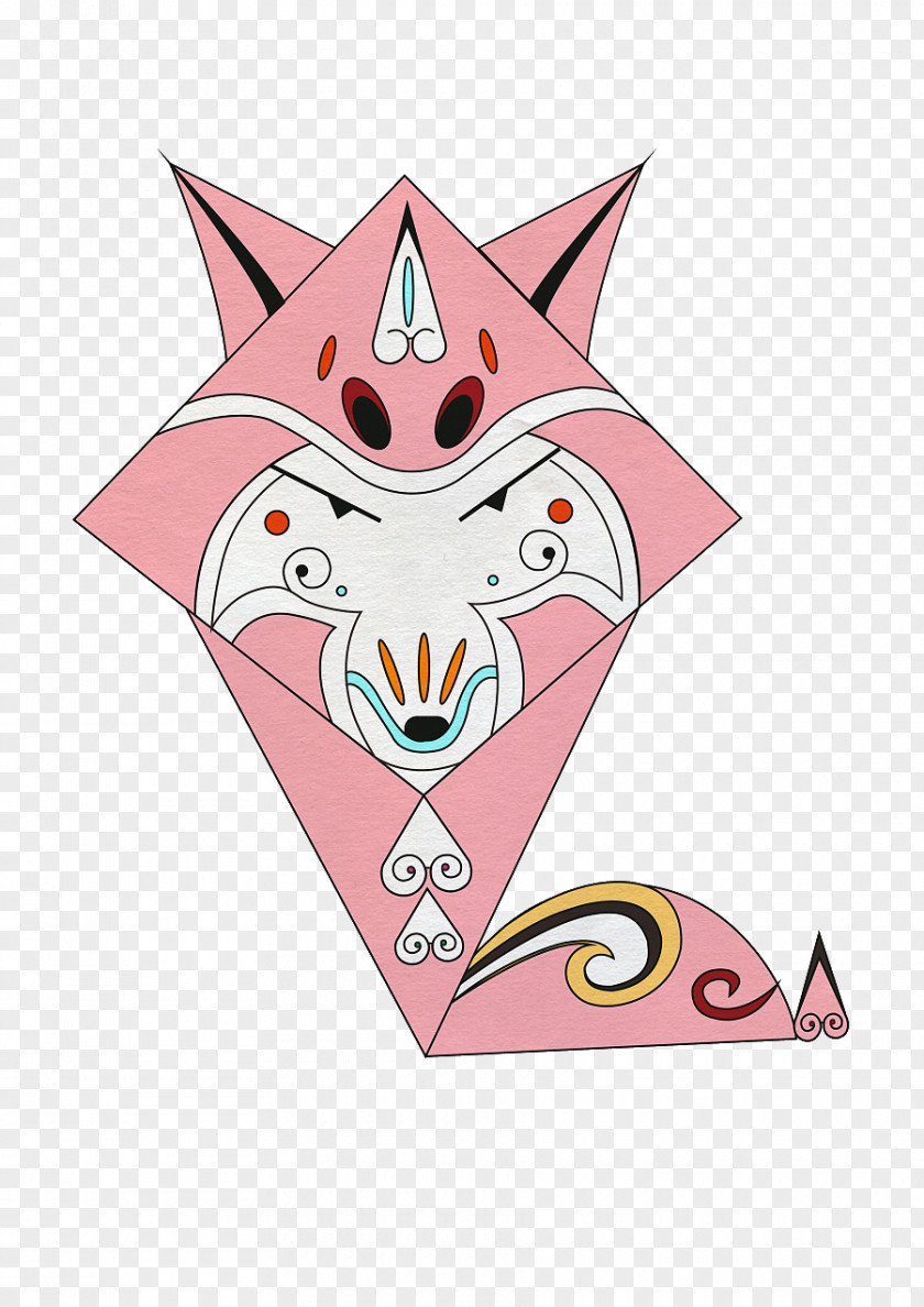 Pink Stray Wolf Clip Art PNG