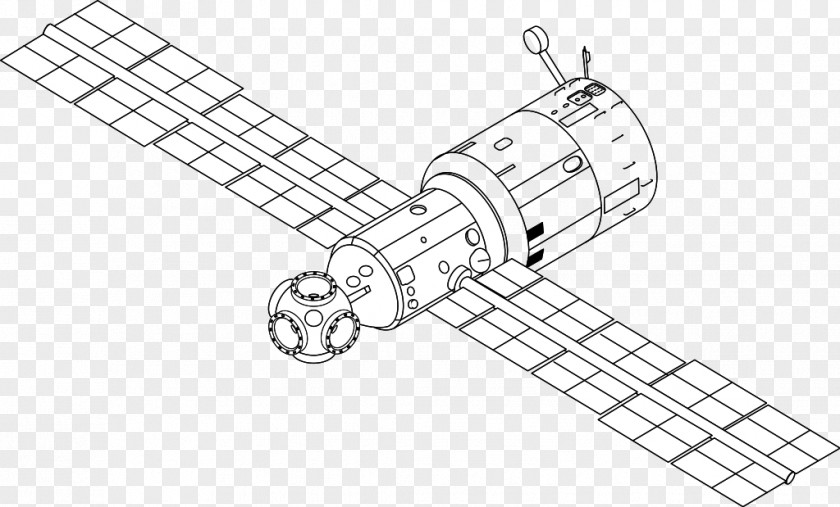 Manned Spaceship International Space Station Mir-2 Mir Core Module Drawing PNG