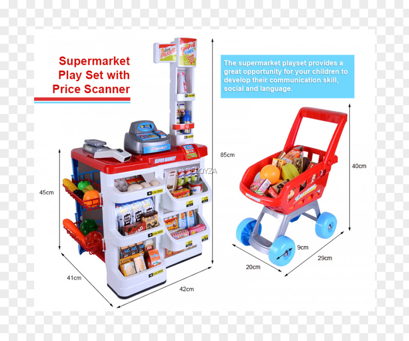 Toy Supermarket Shopping Cart Play Price PNG