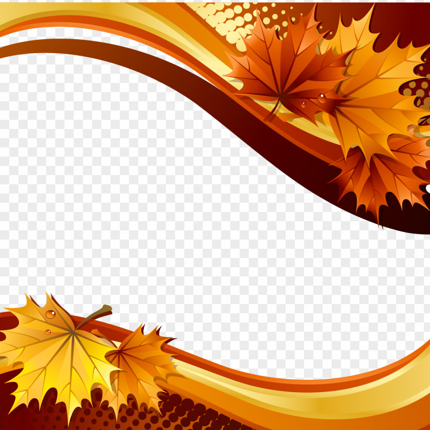 Vector Leaves And Curves Autumn Royalty-free Illustration PNG