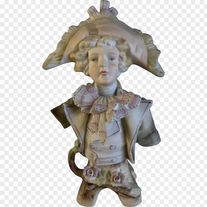 Hand-painted Hat Bisque Porcelain Ceramic Pottery Figurine PNG