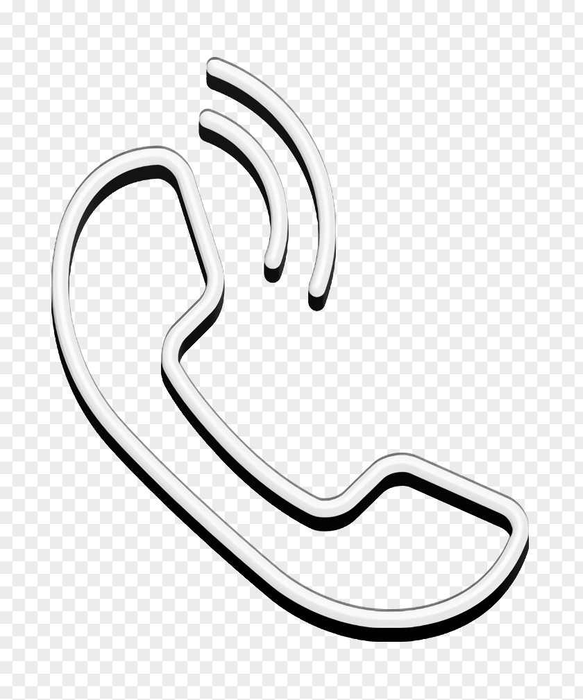 Mobile Phone Auricular Part Outline With Call Sound Lines Icon Tools And Utensils PNG