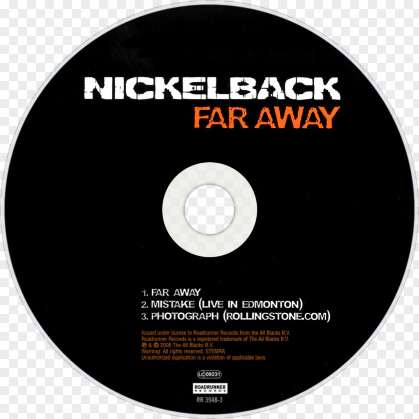 Far Away Compact Disc Dark Horse Nickelback Song PNG