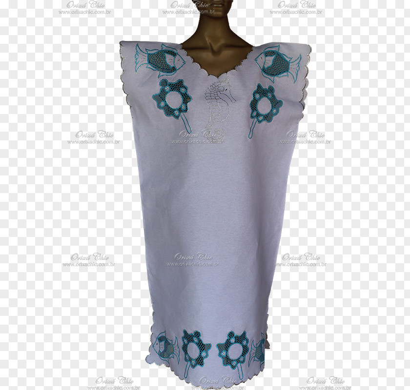 Cavalo Marinho Dress Neck Turquoise PNG