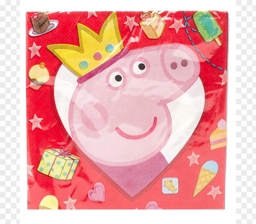 Peppa Paper Cloth Napkins Pig Textile Child Art PNG