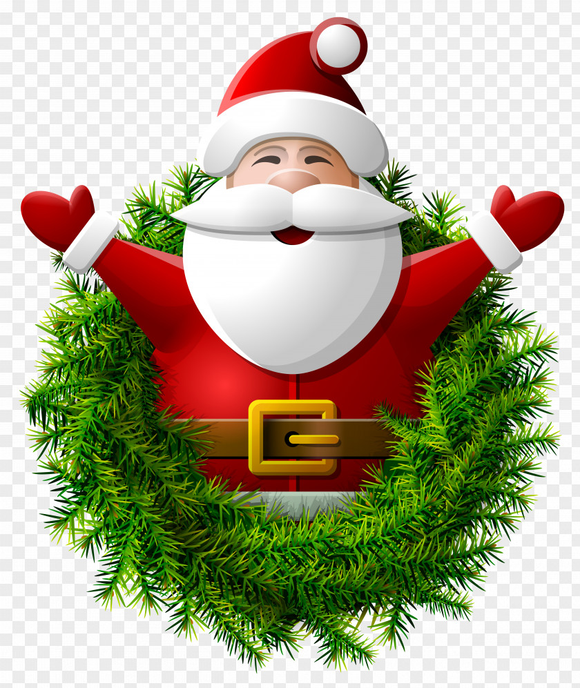 Santa Claus Wreath Clipart Image PNG
