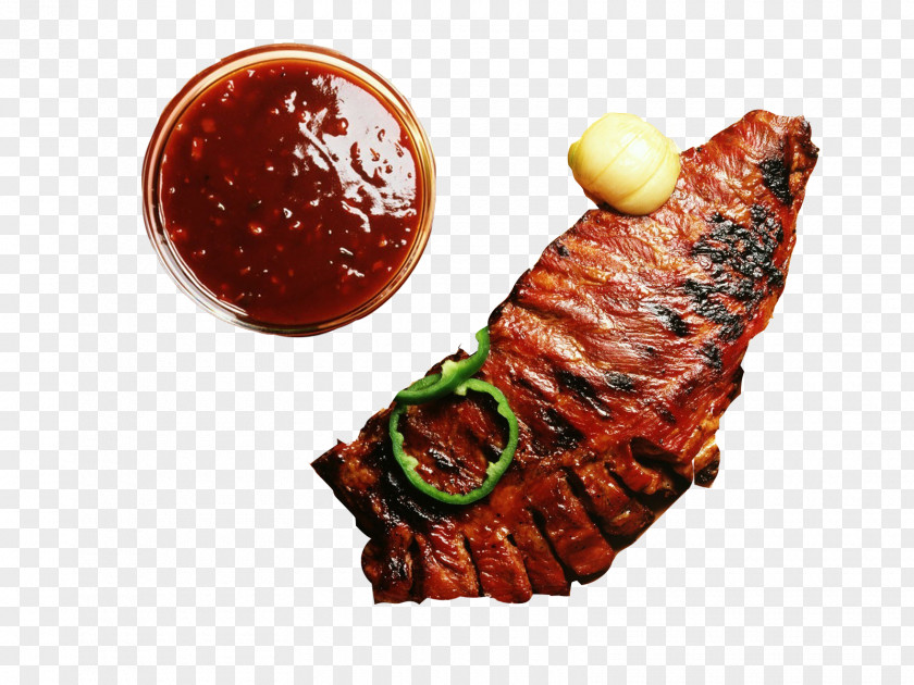 Sweet And Sour Sauce With Roast Peppers Barbecue Grill Beefsteak Food Pork Ribs PNG