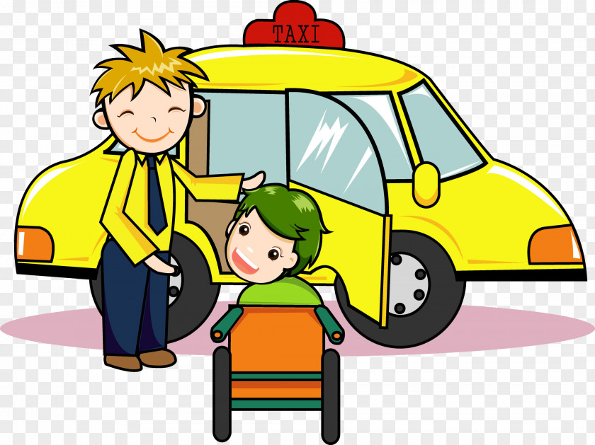 Children In Wheelchairs Bus Wheelchair Disability Cartoon PNG