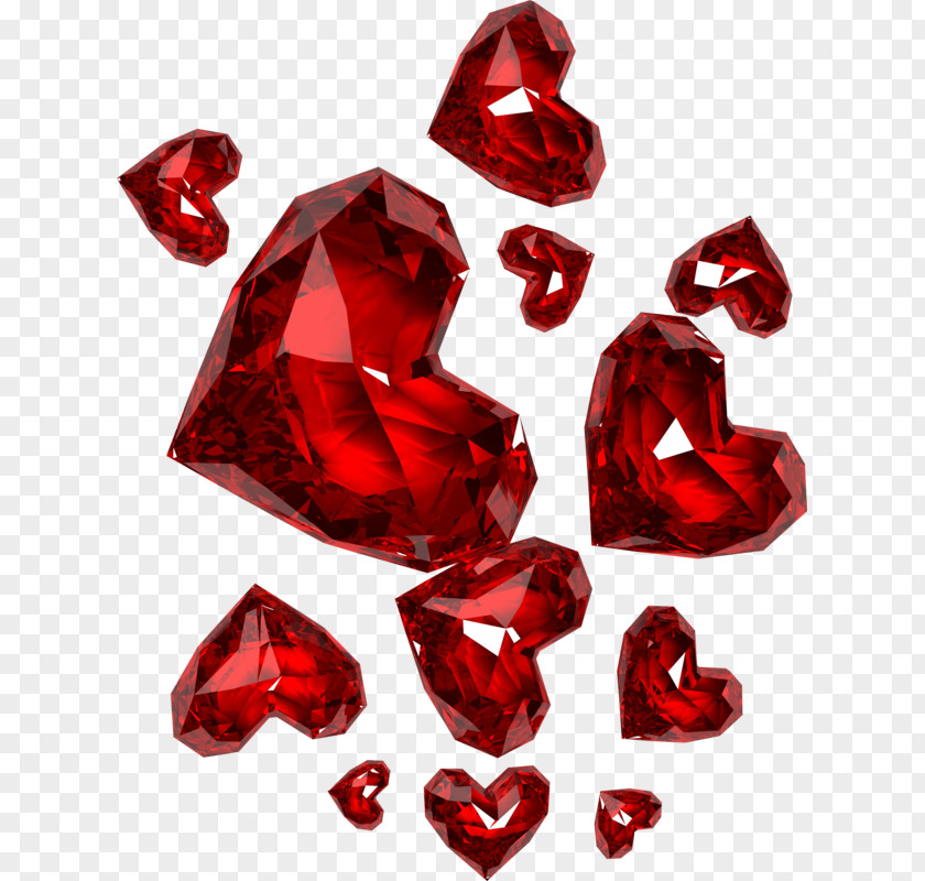 Precious Stones Love Hearts Crystal Red Quartz PNG