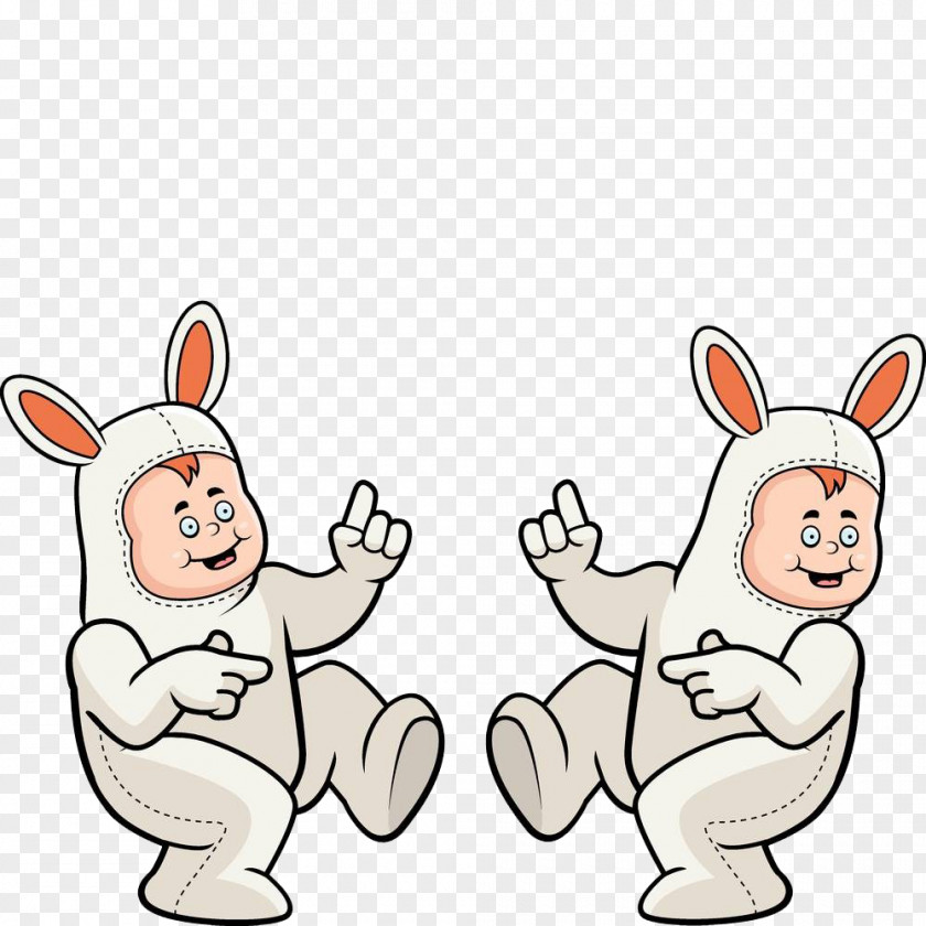 Dancing Two Bunny Costume Stock Photography Clip Art PNG