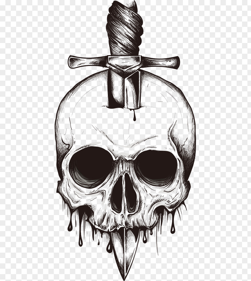 Skull Sword Inserted In The Vector Knife Euclidean PNG