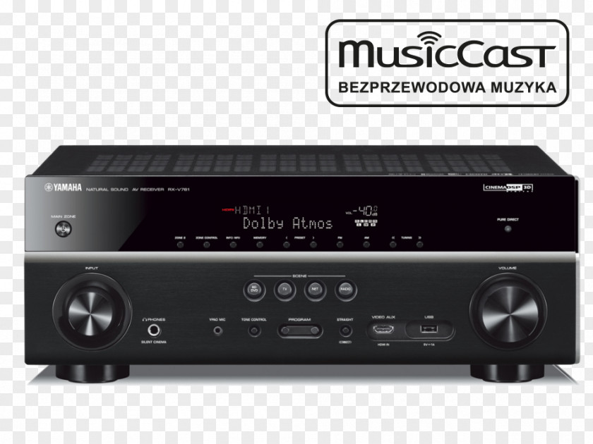 Dolby Digital AV Receiver Yamaha Corporation Radio RX-V777 RX-V773 PNG