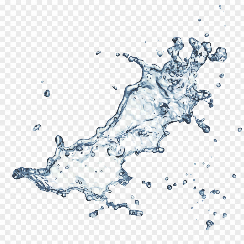 Dynamic Blue Drops Water Splash PNG