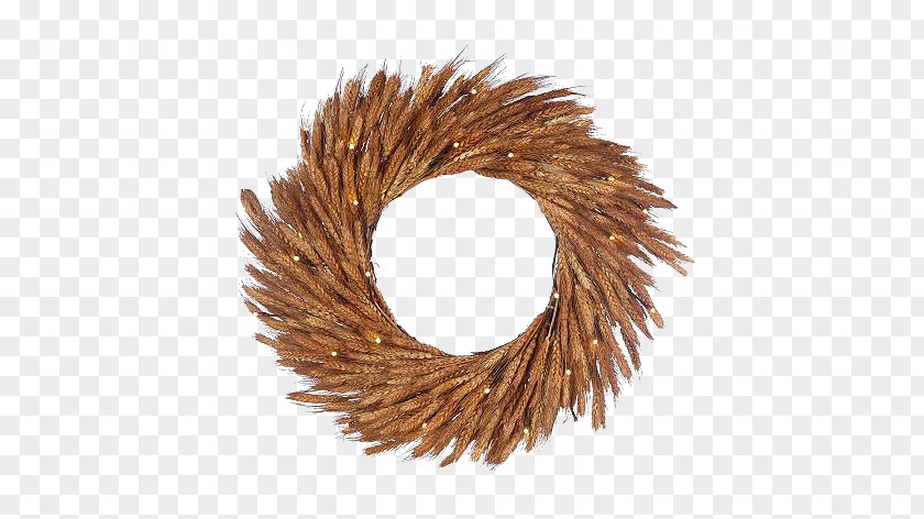 Golden Wheat Bethlehem Wreath Christmas Decoration Garland PNG