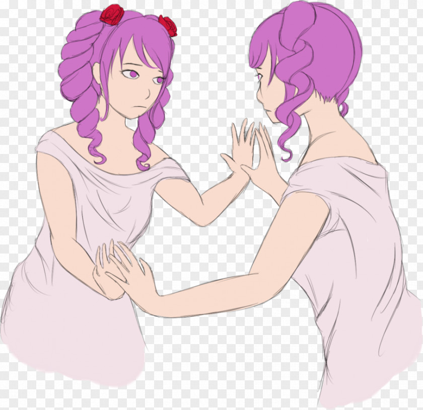 Looking In Mirror DeviantART Yandere Simulator Thumb Human Image PNG